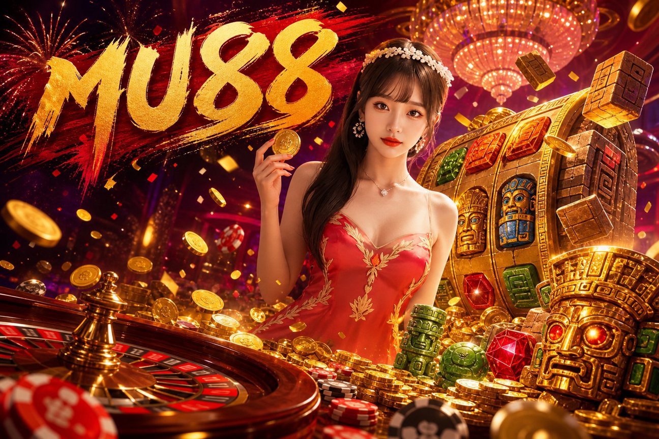 Ảnh bìa trò chơi Mega Ace trên nền tảng MU88 với giao diện hiện đại